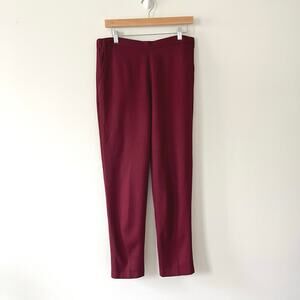 St. John Rich Burgundy Ankle Pants